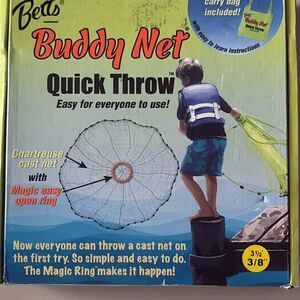 Betts CH35-I-EZ Buddy Throw Net, 3 1/2’ 3/8”Chartreuse cast Net